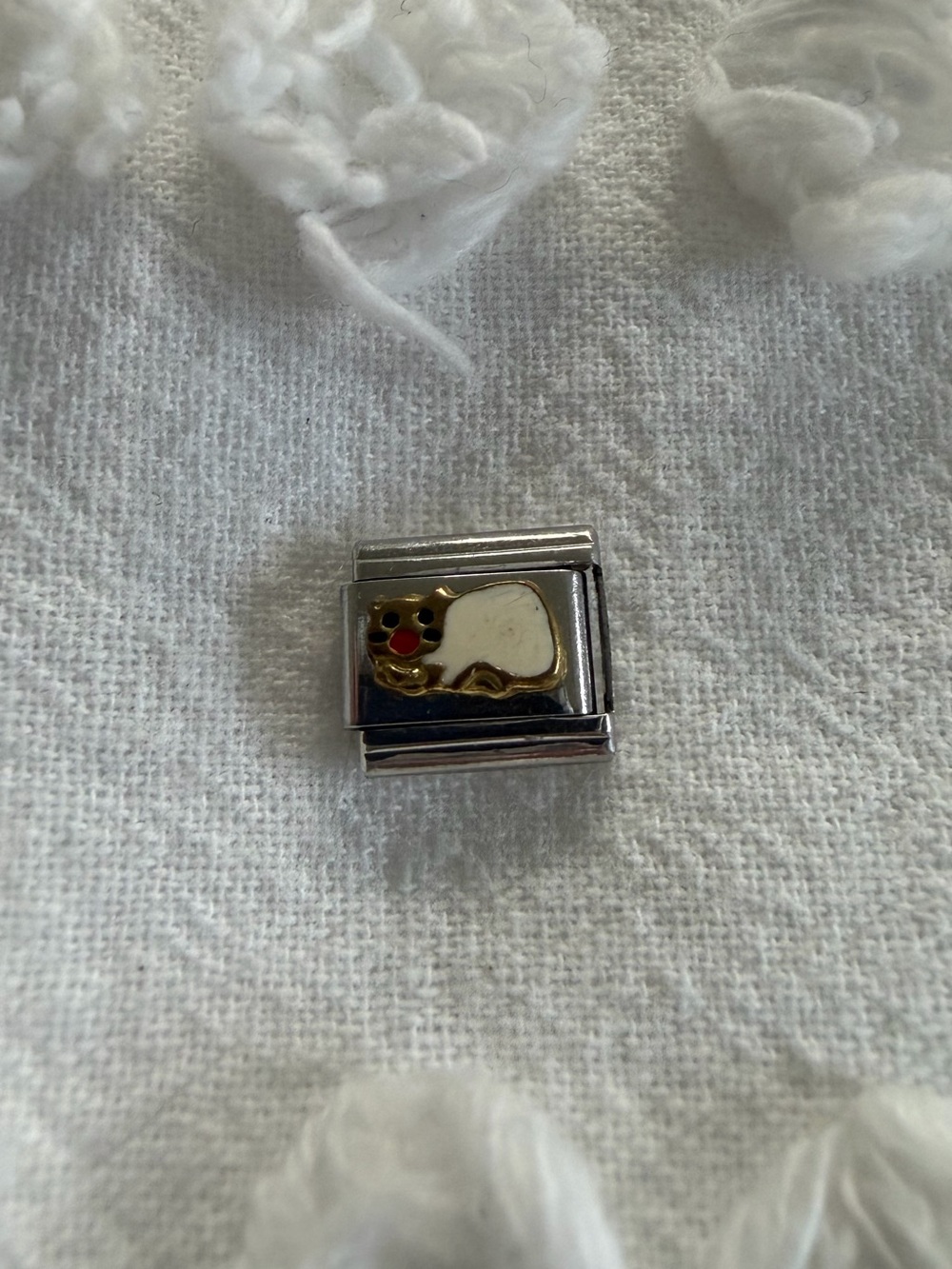 9mm enamel cat Italian charm